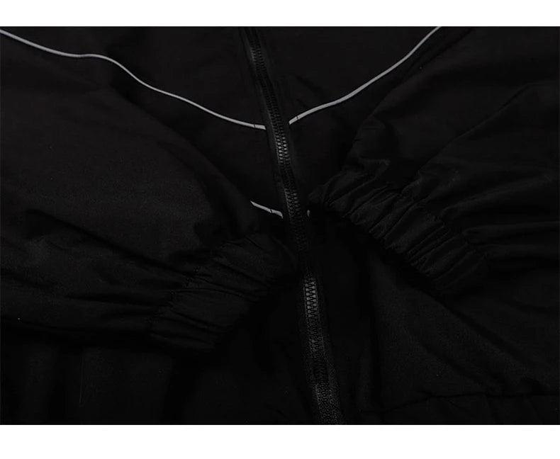 Chaqueta reflectante a rayas para hombre, ropa informal estilo Hip Hop, abrigo con cremallera, cortavientos