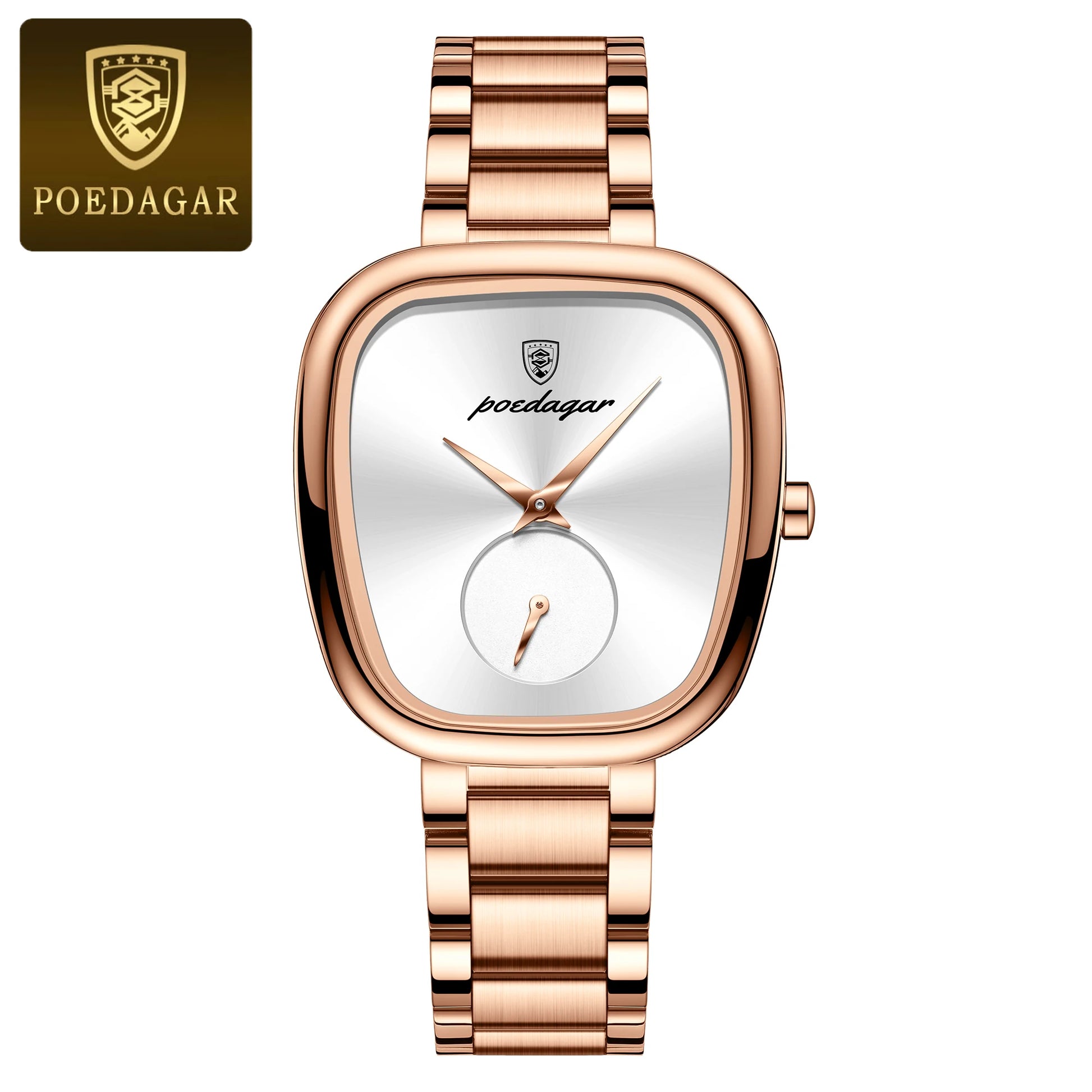 Reloj POEDAGAR elegante de lujo para mujer, Reloj de cuarzo de acero inoxidable resistente al agua para mujer, relojes informales de alta calidad para mujer