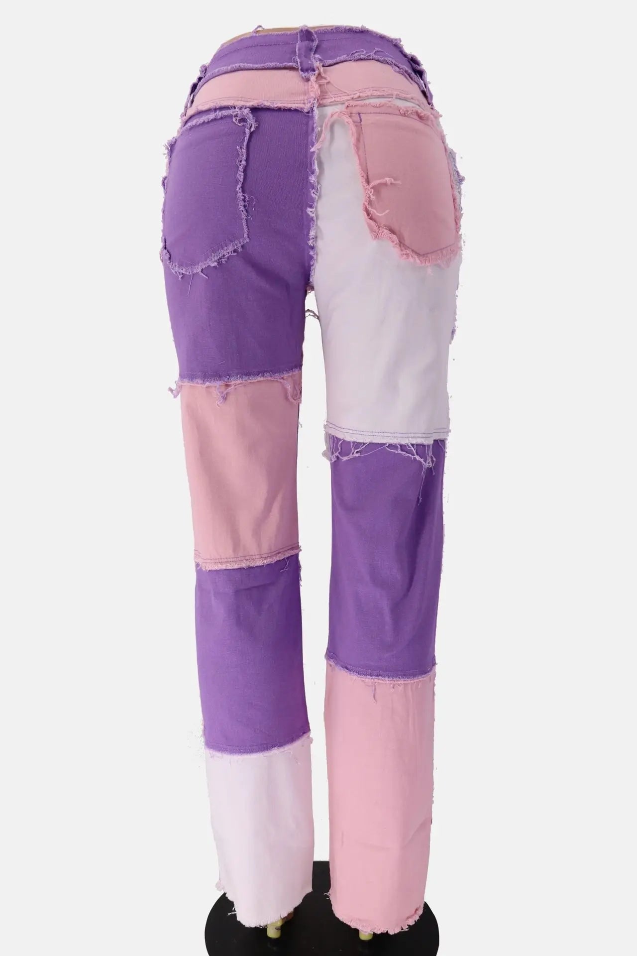Pantalon jean de retazos de colores variados para mujer, vaqueros rectos de alta elasticidad a la moda, pantalones Hipster de calle
