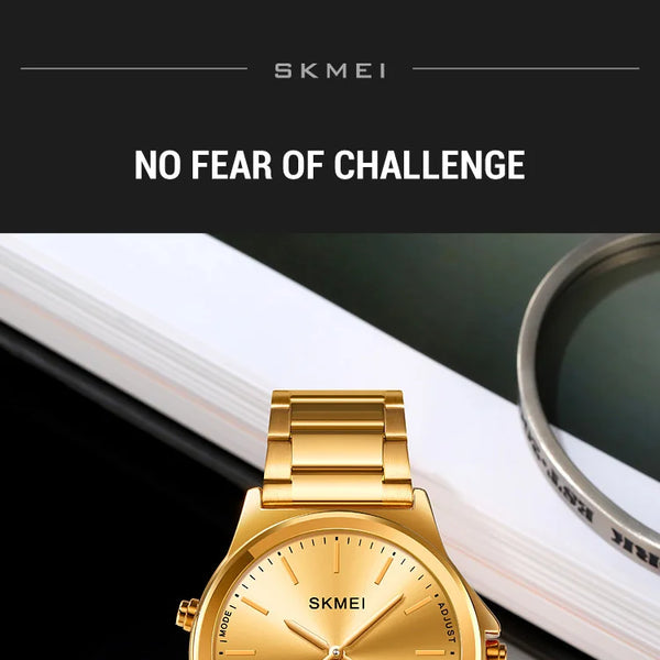 Reloj cronógrafo digital con pantalla de luz trasera de acero completo, relojes de pulsera con alarma impermeables para hombre