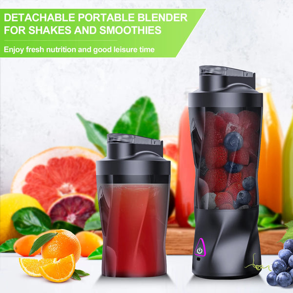 Exprimidor eléctrico portátil, mezclador de frutas frescas, 700ML, multifuncional, recargable por USB, batidos, licuadora, taza mezcladora para exteriores
