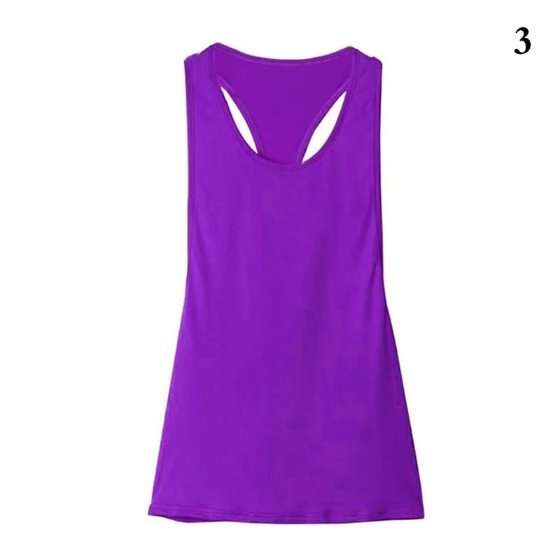 Camiseta deportiva nueva para mujer, camiseta sin mangas deportiva para Fitness, parte trasera en forma de T, camiseta sin mangas ajustada de secado rápido para hacer deporte
