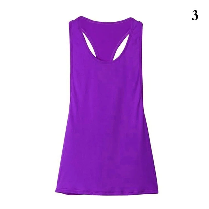 Camiseta deportiva nueva para mujer, camiseta sin mangas deportiva para Fitness, parte trasera en forma de T, camiseta sin mangas ajustada de secado rápido para hacer deporte