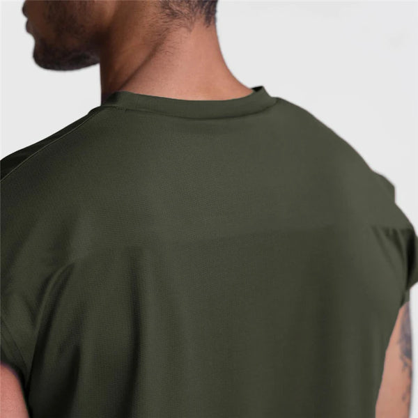Camiseta sin mangas de ejercicio transpirable para correr y Fitness para hombre, camisetas deportivas informales sin mangas, ropa de gimnasio