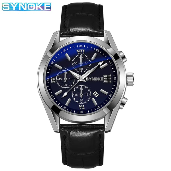 Reloj de cuarzo para hombre, cronógrafo con correa No mecánica, de aleación, con brillo nocturno, resistente al agua, con calendario, a la moda, para negocios