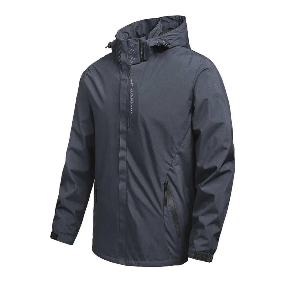 Chaqueta impermeable para hombre, impermeable exterior ligero con capucha para exteriores, chaqueta a prueba de viento para senderismo, chaquetas para escalar al aire libre