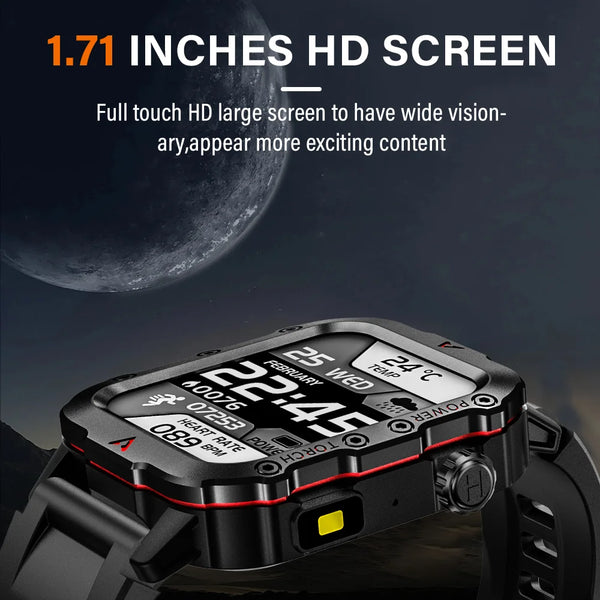 reloj inteligente militar para hombres al aire libre Bluetooth Talk deportes Monitor de ritmo cardíaco reloj inteligente Android IOS