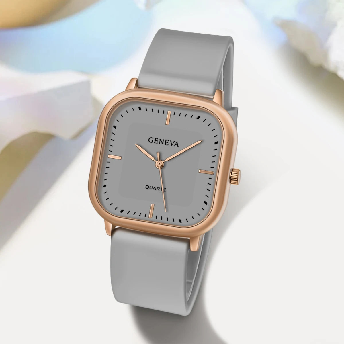Reloj de silicona de cuarzo cuadrado Simple elegante informal para mujer a la moda regalo para hombres y mujeres