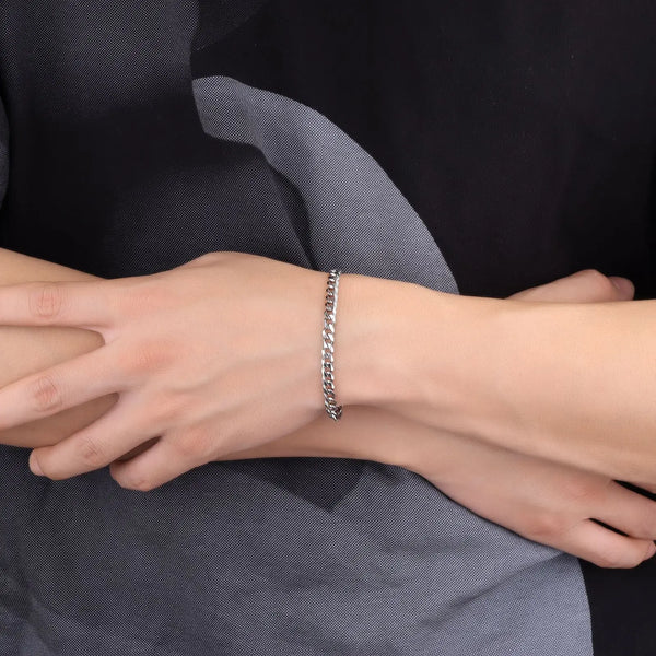 Pulsera de cadena cubana de acero inoxidable para hombre, brazalete colorido hecho a mano, estilo Punk y gótico, regalo de joyería, 7mm