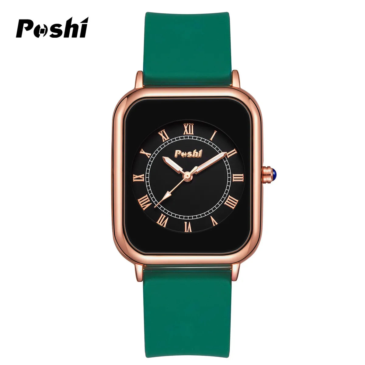 POSHI-Reloj de pulsera de cuarzo Original para mujer, relojes elegantes simples, correa de silicona impermeable, estilo de moda de tendencia