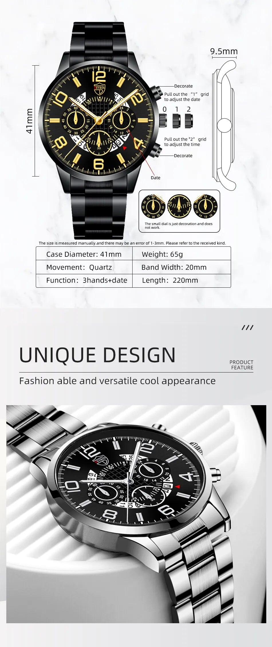 Conjunto de relojes de pulsera para hombre, 2 uds., deportivo de lujo, de cuarzo, de acero inoxidable y plateado, informal, de negocios