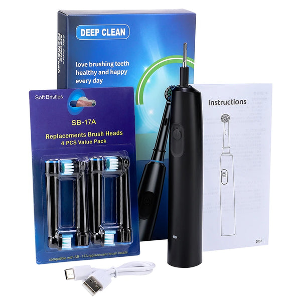 Cepillo de dientes eléctrico inteligente con sincronización giratoria, cepillo de dientes giratorio recargable con 4 cabezales, 5 modos de ajuste, blanqueamiento dental, coche Oral