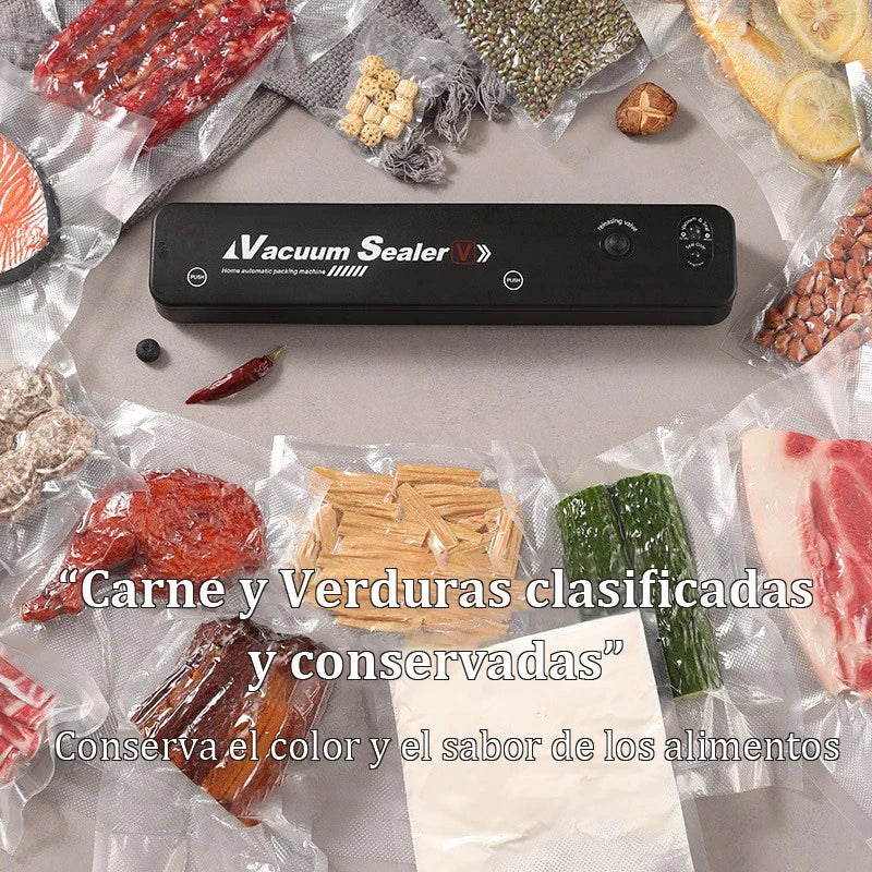 Máquina envasadora de sellador al vacío eléctrico 2025, 220V/110V, con enlace de bolsa de vacío, máquina de sellado al vacío negra fresca para alimentos para el hogar
