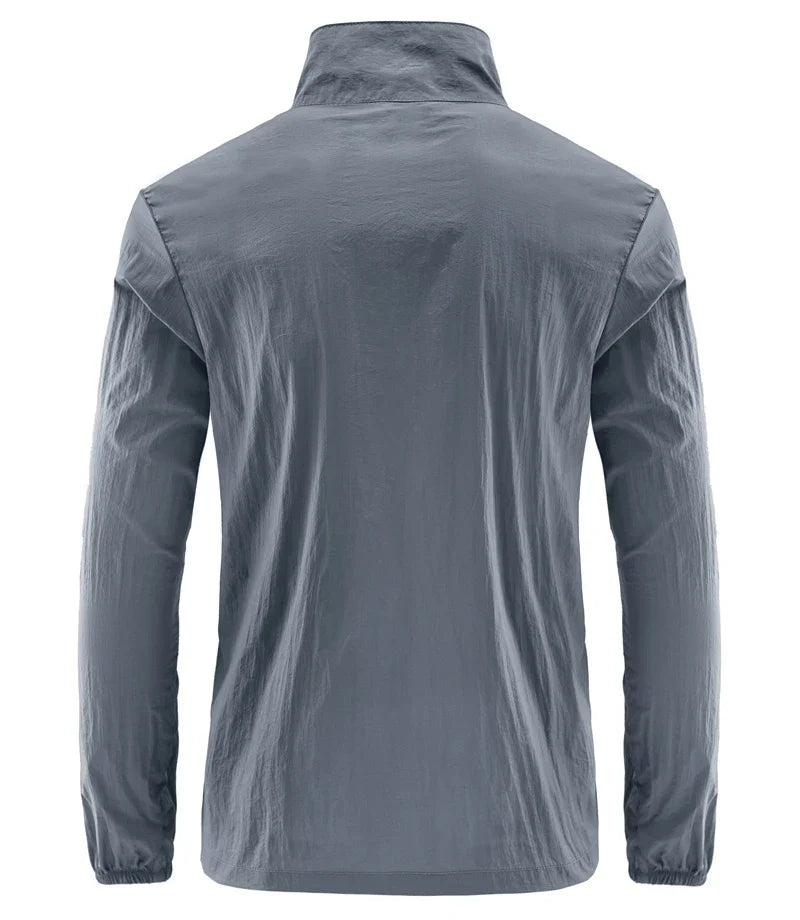 Chaqueta de senderismo de secado rápido para hombre, abrigos impermeables con protección solar UV, para deportes al aire libre, pesca, Camping, correr, verano