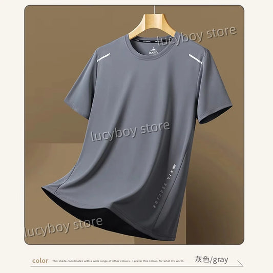 Camiseta de secado rápido de Color sólido, camisetas para gimnasio, camisetas gráficas deportivas para correr, ropa de entrenamiento para hombres
