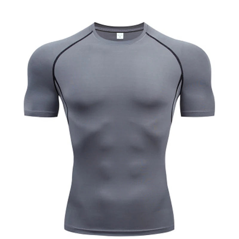 Camiseta de manga larga de compresión, camiseta negra de Fitness para hombre, ropa deportiva de secado rápido para gimnasio, protección solar, capa Base deportiva