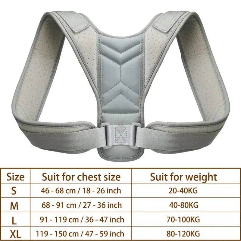 Corrector de postura para clavícula, columna vertebral, cinturón ajustable, Unisex, parte superior de la espalda, hombro, corrección de postura Lumbar