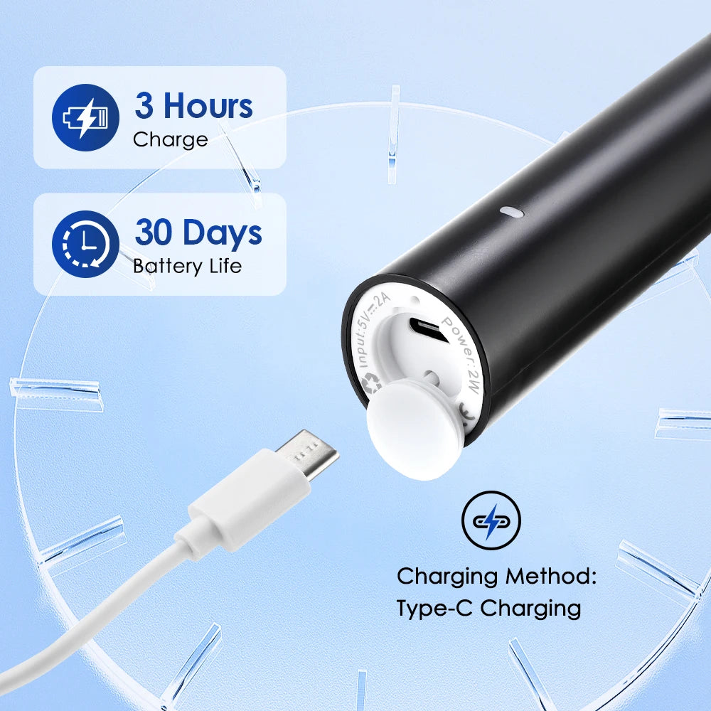 Cepillo de dientes eléctrico inteligente con sincronización giratoria, cepillo de dientes giratorio recargable con 4 cabezales, 5 modos de ajuste, blanqueamiento dental, coche Oral