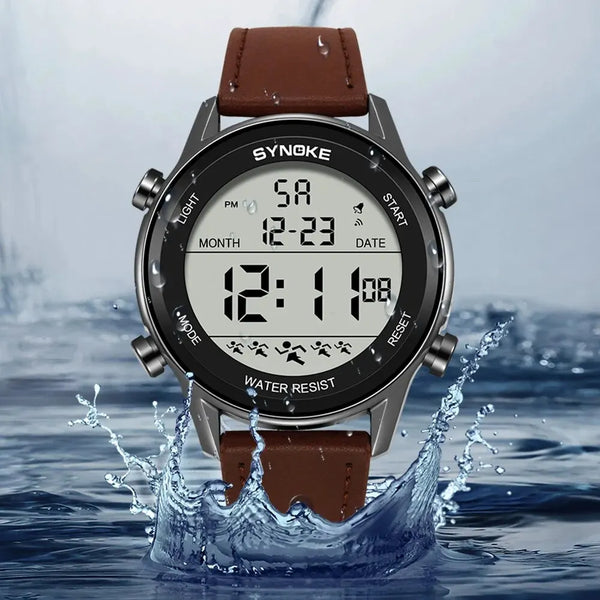 Reloj deportivo multifuncional para hombre, pantalla grande resistente al agua, luminoso, LED, Digital, correa de moda