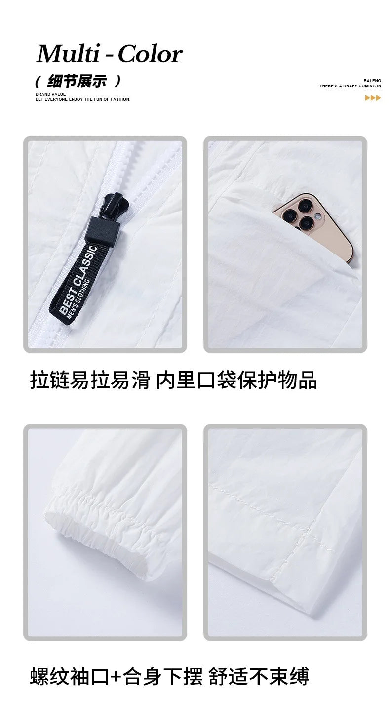 Chaqueta con capucha grande de seda helada de verano para hombres, ligera, transpirable, de secado rápido, ropa de pesca con protección solar, chaqueta con capucha a la moda