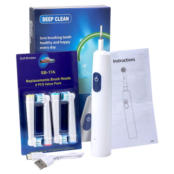 Cepillo de dientes eléctrico inteligente con sincronización giratoria, cepillo de dientes giratorio recargable con 4 cabezales, 5 modos de ajuste, blanqueamiento dental, coche Oral