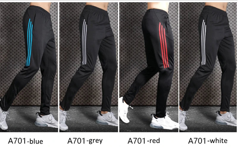 Pantalones de entrenamiento de fútbol deportivos de secado rápido para hombre con bolsillos con cremallera pantalones largos para correr y trotar