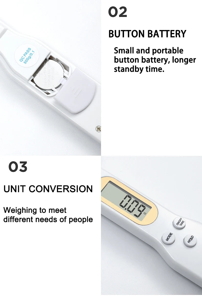 Báscula electrónica de cocina, 500g, 0,1g, LCD, medición Digital de alimentos, harina, cuchara Digital, Mini herramienta de cocina para báscula de café con leche