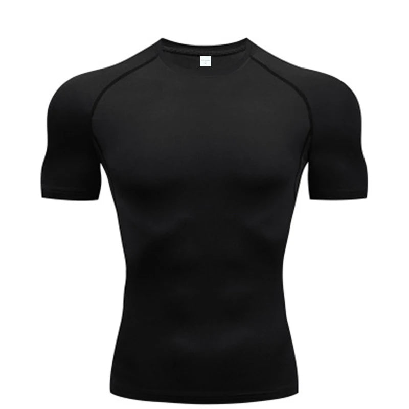 Camiseta de manga larga de compresión, camiseta negra de Fitness para hombre, ropa deportiva de secado rápido para gimnasio, protección solar, capa Base deportiva