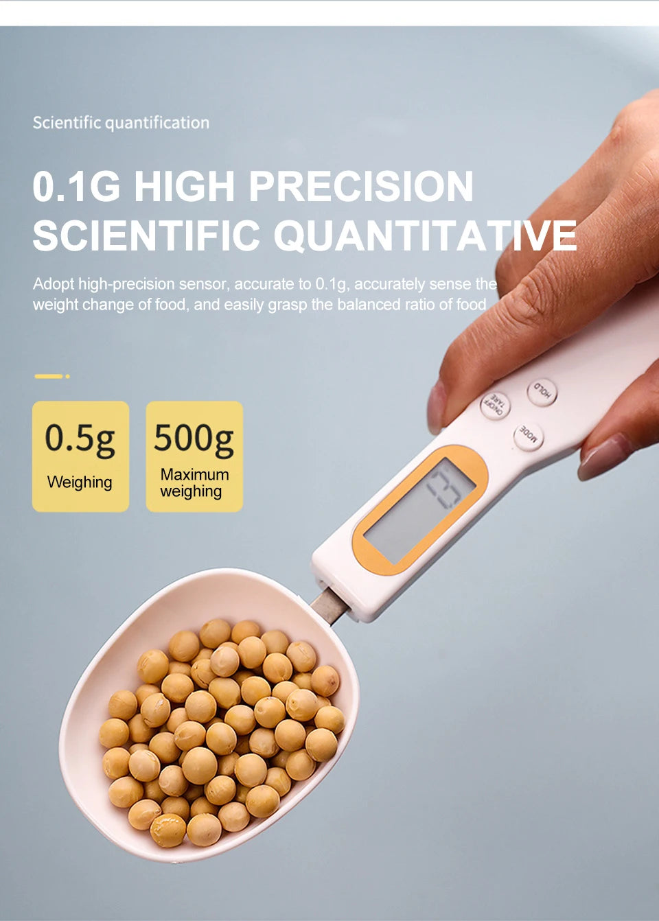 Nueva cuchara de pesaje ajustable con medición Digital LCD, báscula para café en polvo, báscula para hornear, cuchara medidora electrónica, herramientas de cocina