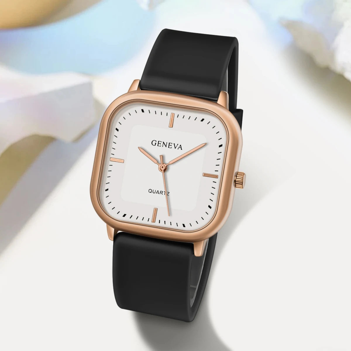 Reloj de silicona de cuarzo cuadrado Simple elegante informal para mujer a la moda regalo para hombres y mujeres