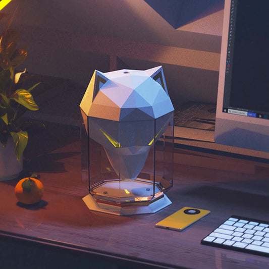 Humidificador de luz nocturna de ojo de lobo, eficiente y colorido, con capacidad de 650ml, difusor de aromaterapia silencioso alimentado por USB para el hogar