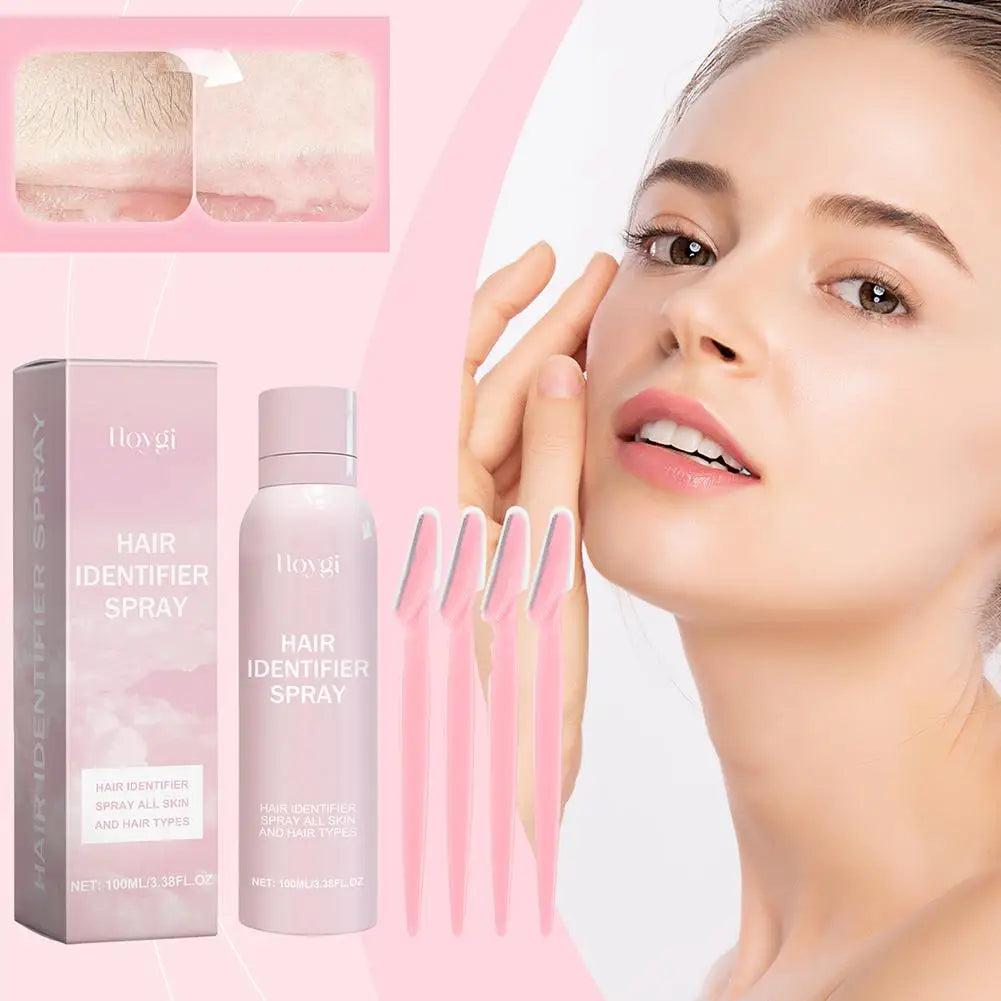 Spray identificador de vello facial, Spray de depilación facial de fórmula suave, eliminador de vello facial, 100ml, X4A5