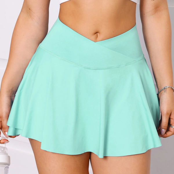 Falda de entrenamiento para mujer con bolsillos cruzados de cintura alta, faldas de entrenamiento para Todo tipo de ejercicio en 1