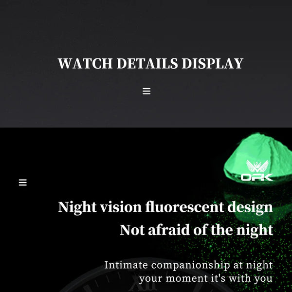 Reloj de cuarzo para hombre con doble calendario y correa de acero marca OPK