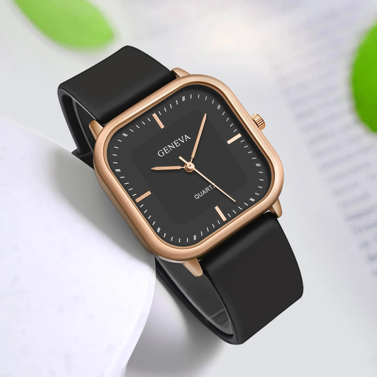 Reloj de silicona de cuarzo cuadrado Simple elegante informal para mujer a la moda regalo para hombres y mujeres
