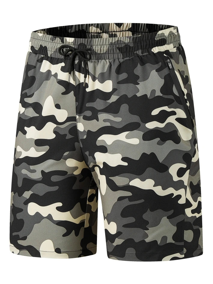 Pantalones cortos deportivos de secado rápido para hombre, Shorts transpirables con cordón en la cintura.