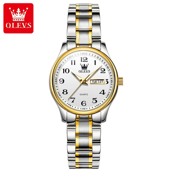 Reloj elegante a la moda para mujer, reloj de lujo de acero inoxidable luminoso
