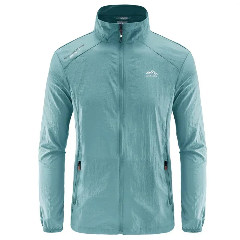 Chaqueta de senderismo de secado rápido para hombre, abrigos impermeables con protección solar UV, para deportes al aire libre, pesca, Camping, correr, verano