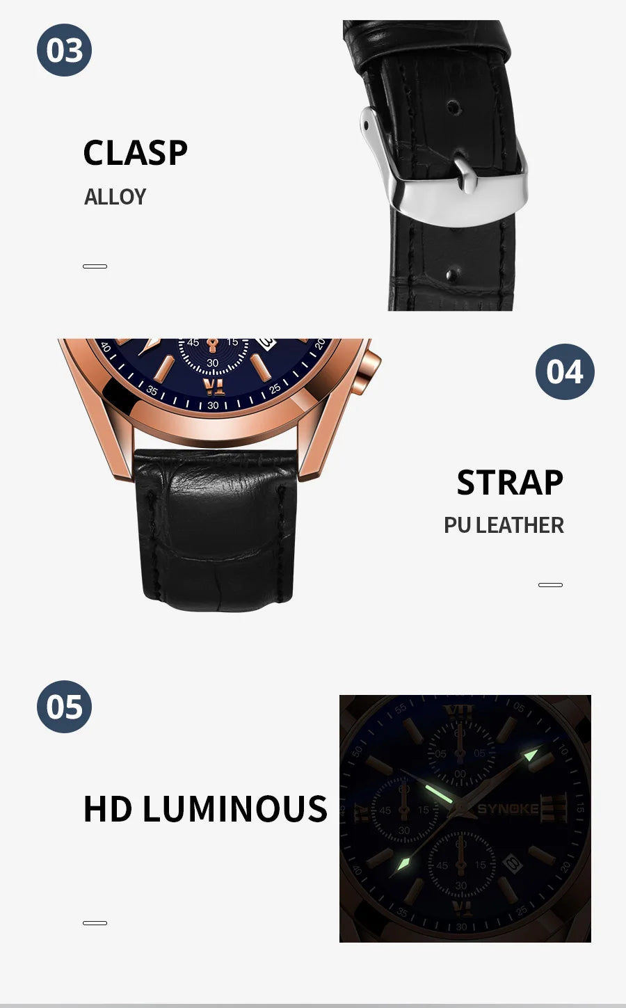 Reloj de cuarzo para hombre, cronógrafo con correa No mecánica, de aleación, con brillo nocturno, resistente al agua, con calendario, a la moda, para negocios