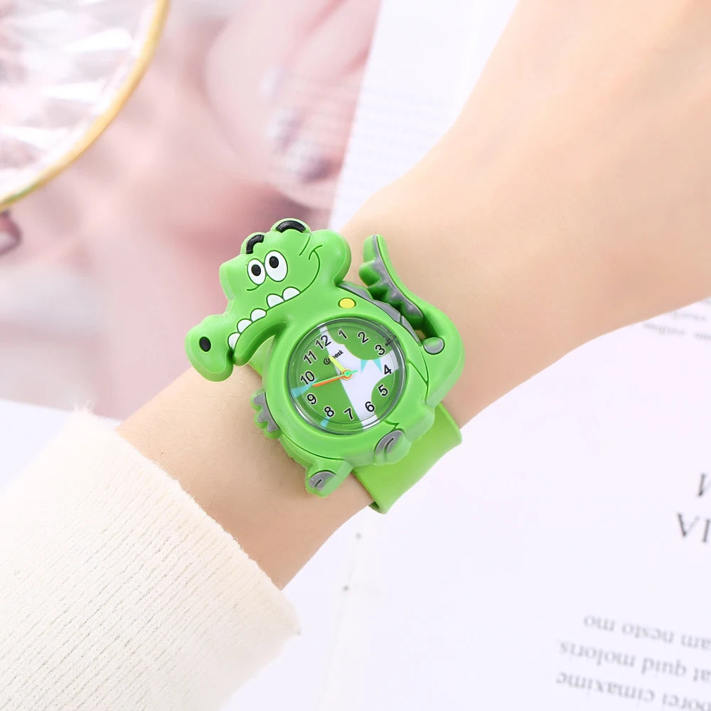 Reloj de dibujos animados 3D para niños, astronauta, aves de corral, frutas, flores, cuarzo, arcoíris, amor, pastel de cumpleaños, regalo para bebé, juguete