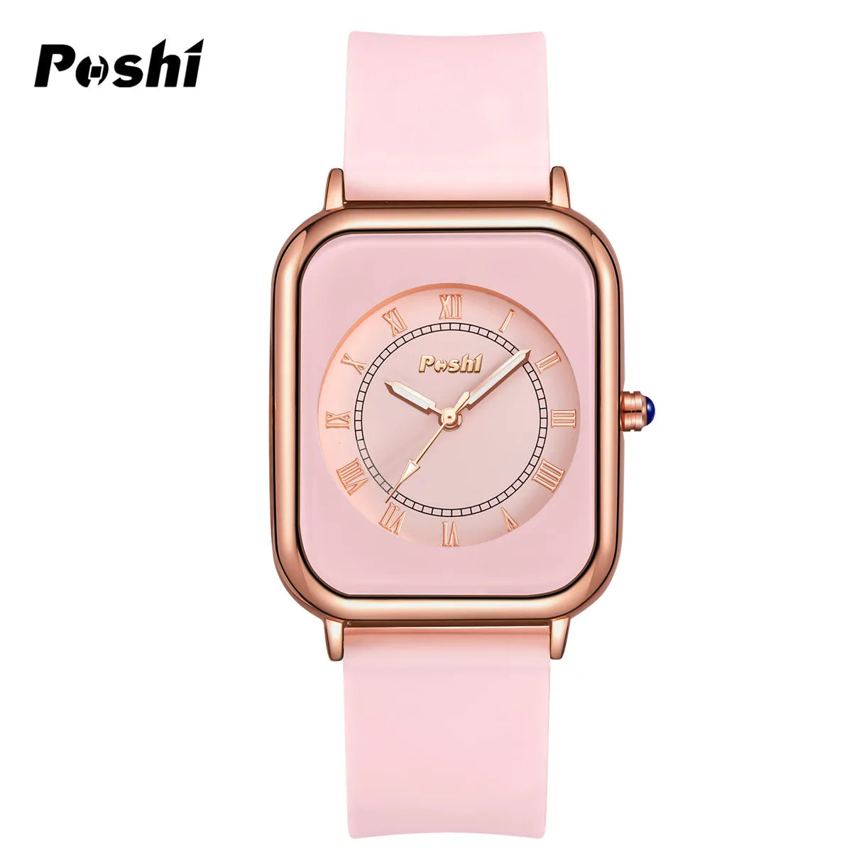 POSHI-Reloj de pulsera de cuarzo Original para mujer, relojes elegantes simples, correa de silicona impermeable, estilo de moda de tendencia