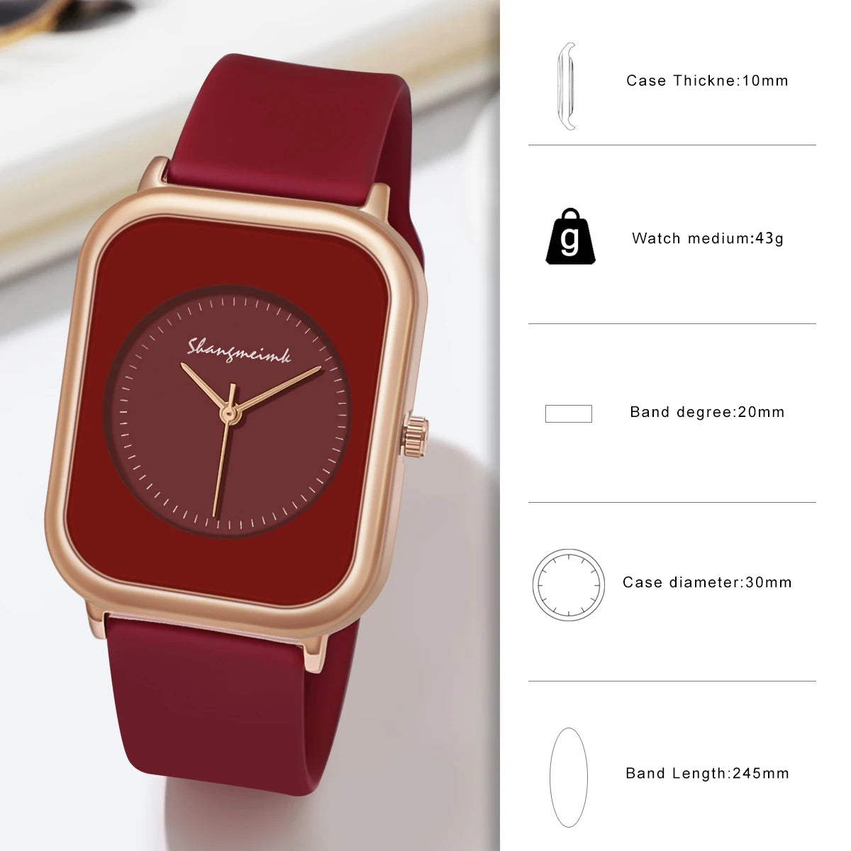 Reloj de cuarzo de silicona para mujer literal con personalidad simple y moda informal