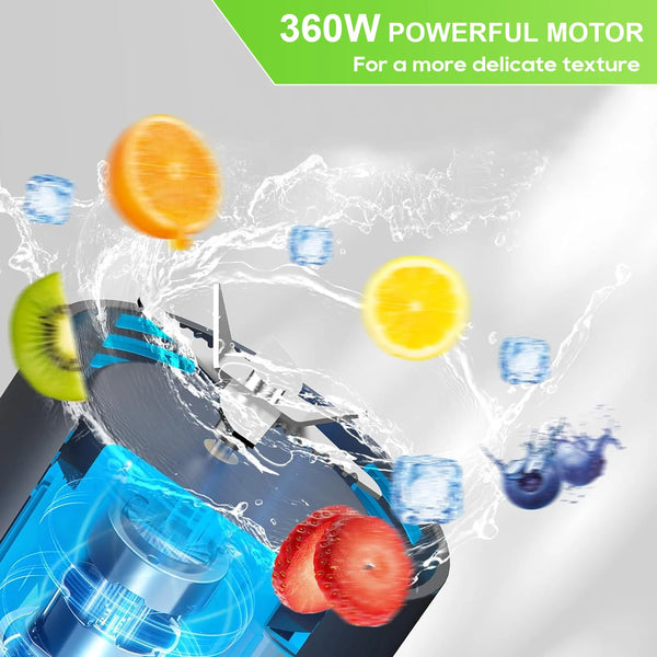 Exprimidor eléctrico portátil, mezclador de frutas frescas, 700ML, multifuncional, recargable por USB, batidos, licuadora, taza mezcladora para exteriores