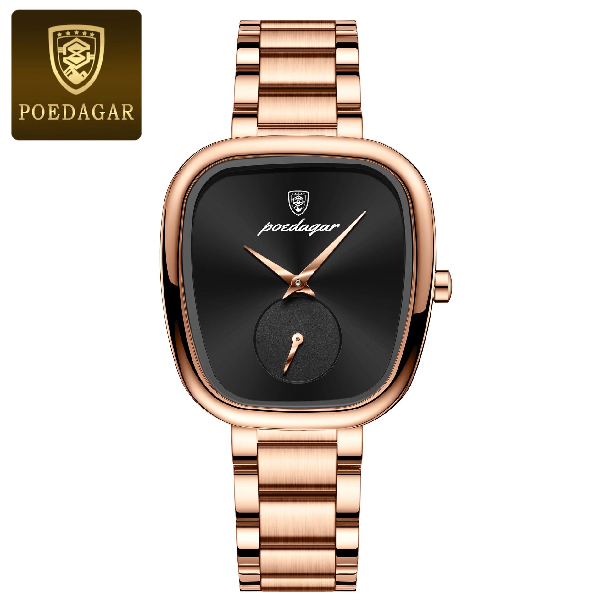 Reloj POEDAGAR elegante de lujo para mujer, Reloj de cuarzo de acero inoxidable resistente al agua para mujer, relojes informales de alta calidad para mujer