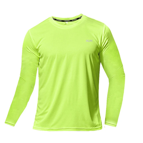 Camiseta de manga larga de seda helada para hombre, ropa exterior transpirable de secado rápido con aire acondicionado, protección solar para exteriores, para correr, verano.