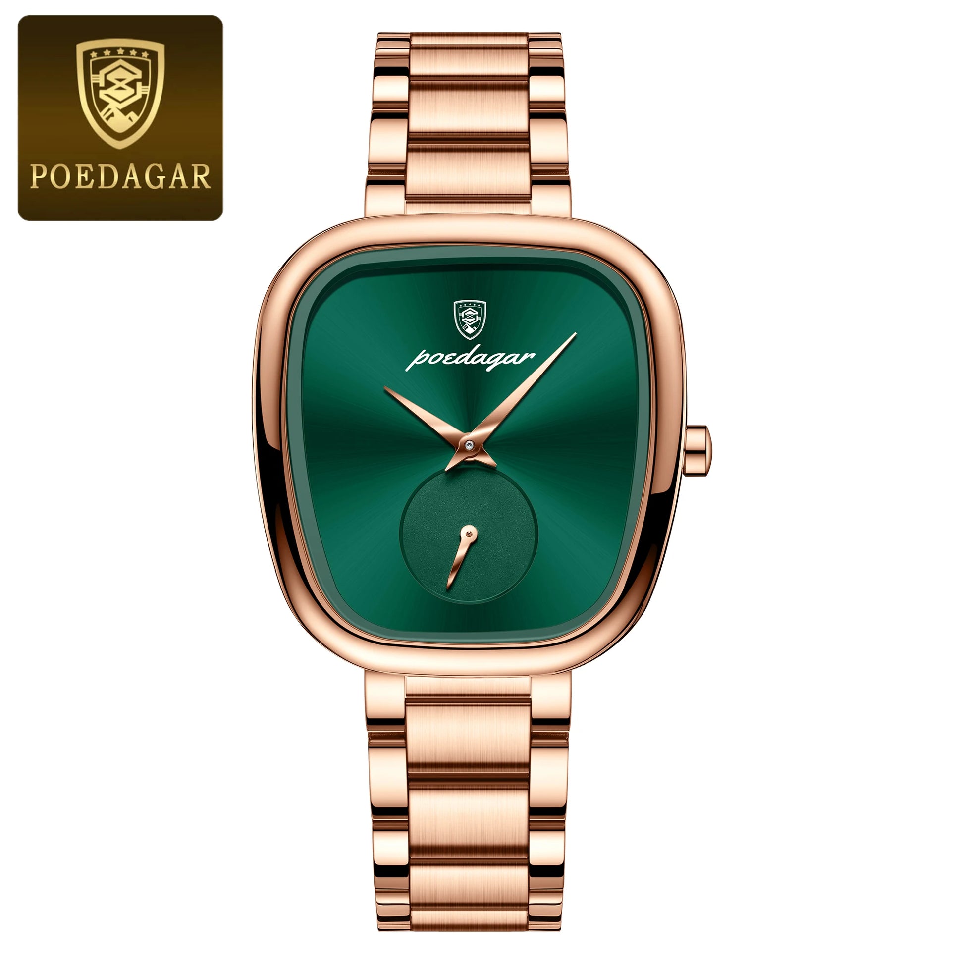 Reloj POEDAGAR elegante de lujo para mujer, Reloj de cuarzo de acero inoxidable resistente al agua para mujer, relojes informales de alta calidad para mujer