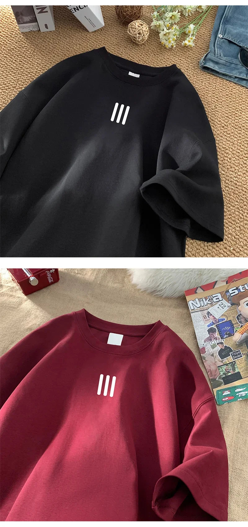 Camisetas de gran tamaño para hombre, Camiseta de algodón para hombre, camisetas con estampado de moda para hombre