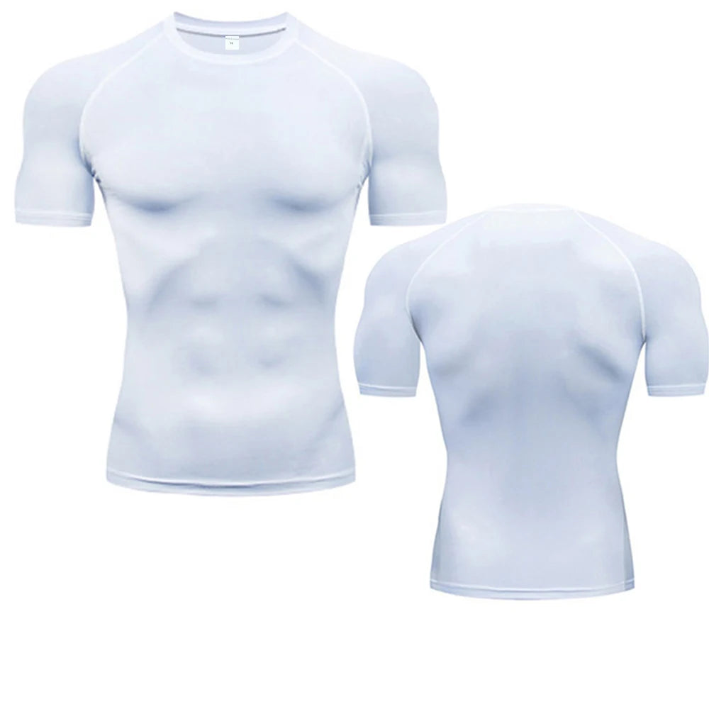 Camiseta de manga larga de compresión, camiseta negra de Fitness para hombre, ropa deportiva de secado rápido para gimnasio, protección solar, capa Base deportiva