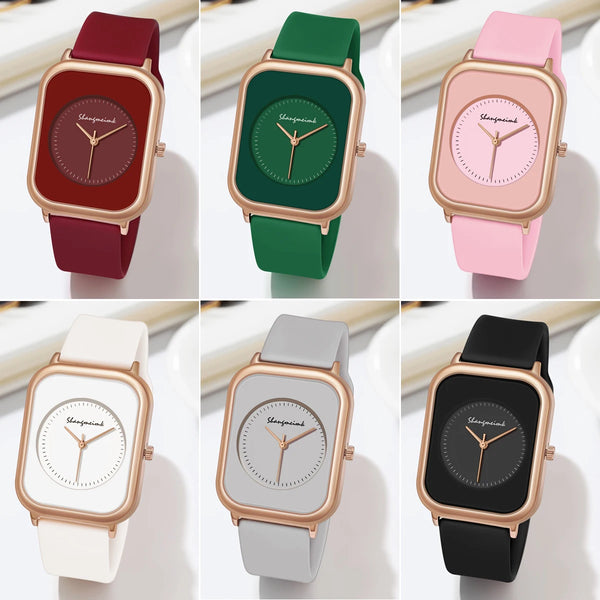Reloj de cuarzo de silicona para mujer literal con personalidad simple y moda informal