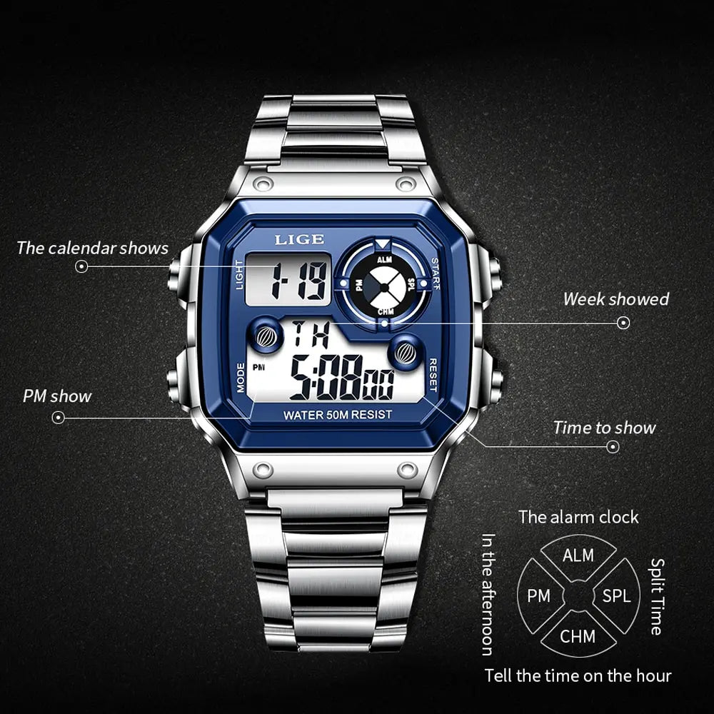 Nuevo reloj de marca de lujo para hombre, reloj digital de alta calidad para toda ocasión
